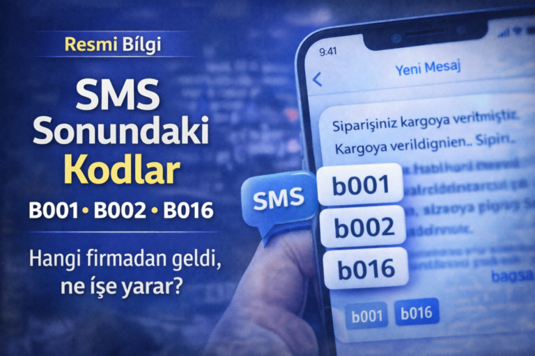 SMS Mesajların Sonundaki B001, B002, B016 Kodları Nedir?