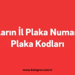 Araçların İl Plaka Numaraları – Plaka Kodları