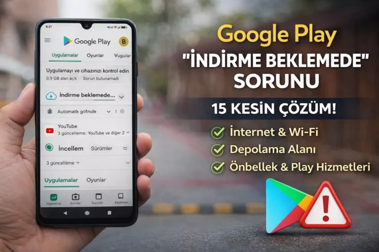 Google Play “İndirme Beklemede” Sorunu (2026): 15 Kesin Çözüm + Nedenleri google play indirme beklemede sorunu çözümü