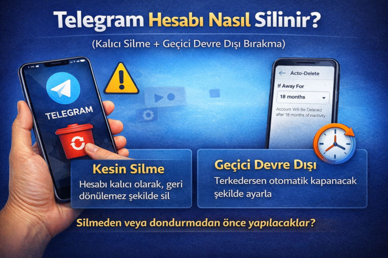 Telegram Hesabı Nasıl Silinir? (Kalıcı Silme + Geçici Devre Dışı Bırakma) telegram hesabı nasıl silinir